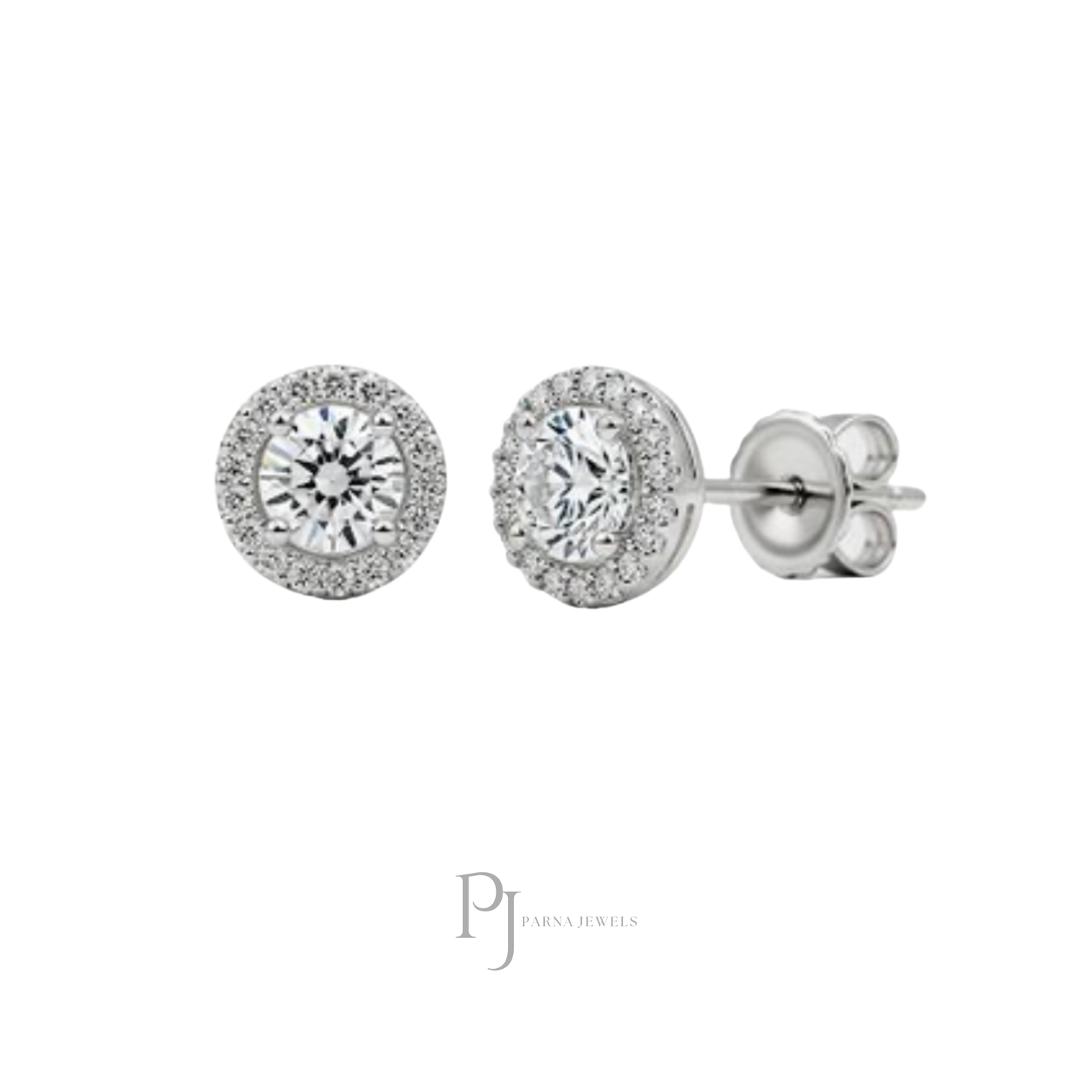 Halo Lab Diamond Earrings