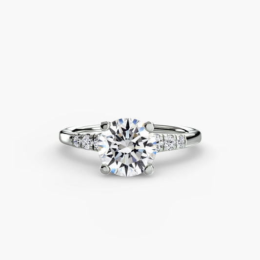 Solitaire with Shoulder Accents